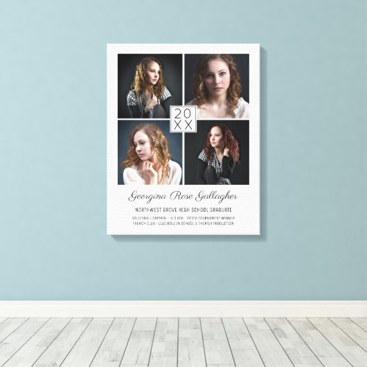 Afstuderen Klassiek Moderne foto-collage Canvas Afdruk (Insitu (Houten vloer))