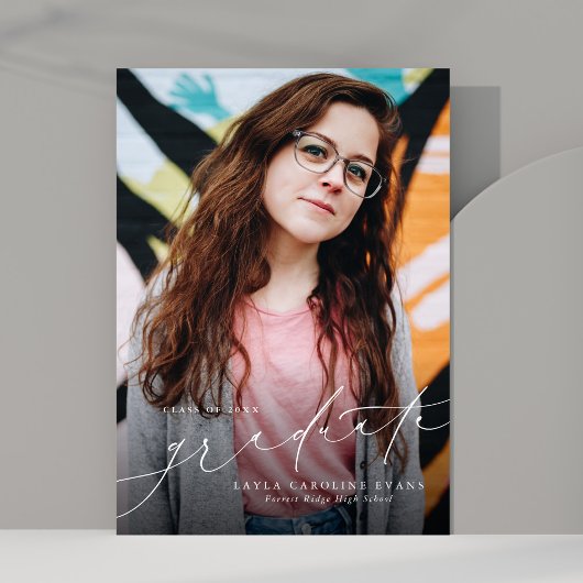 Afstuderen klassieke fotoaankondiging