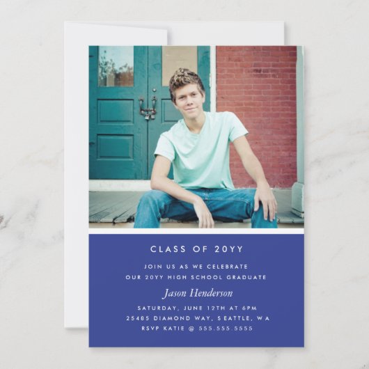 Afstuderen Kleurblok uitnodigen Kaart (Voorkant)