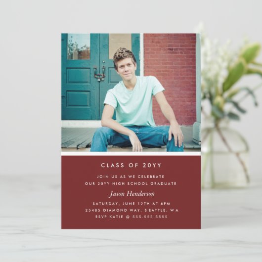 Afstuderen Kleurblok uitnodigen Kaart (Staand voorkant)