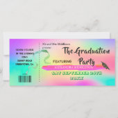 Afstuderen Kleurrijke Festivalticket Uitnodiging (Voorkant)