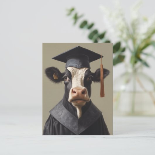 Afstuderen Koe Briefkaart (Staand voorkant)