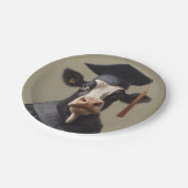 Afstuderen Koe Papieren Bordje (Gekanteld)