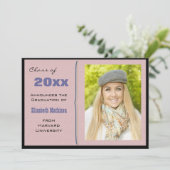 Afstuderen kondiging auditieve foto-uitnodiging kaart (Staand voorkant)