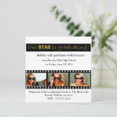 Afstuderen kondiging Hollywood Star Gold Kaart (Staand voorkant)