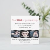 Afstuderen kondiging Hollywood Star Red Kaart (Staand voorkant)