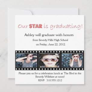 Afstuderen kondiging Hollywood Star Red Kaart