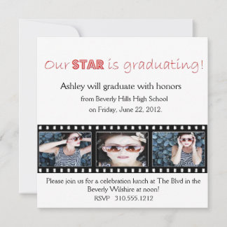 Afstuderen kondiging Hollywood Star Red Kaart