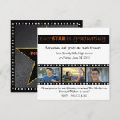 Afstuderen kondiging Hollywood Star Sinaasappel Kaart (Voorkant / Achterkant)