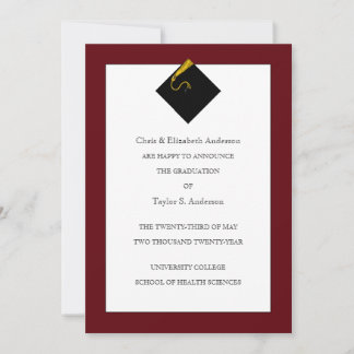 Afstuderen koninklijke maroon kaart