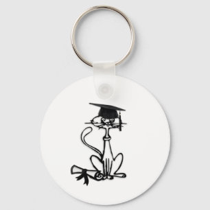 Afstuderen kool kat sleutelhanger