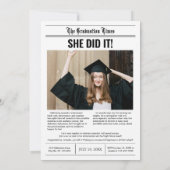 Afstuderen krant afstudeerfeest kaart (Achterkant)