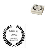 Afstuderen lauwerkrans monogram 	rubberstempel (Gestempeld)