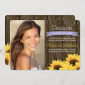 Afstuderen lavender Sunflower Aankondiging (Voorkant / Achterkant)