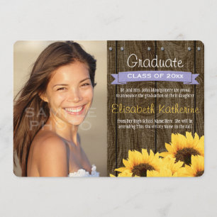 Afstuderen lavender Sunflower Aankondiging