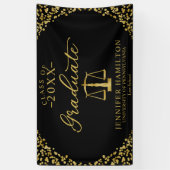Afstuderen Law School Black Gold Afstuderen Spandoek (Verticaal)