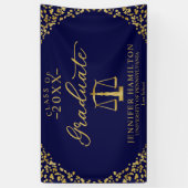 Afstuderen Law School Blauw Goud Afstuderen Banner (Verticaal)