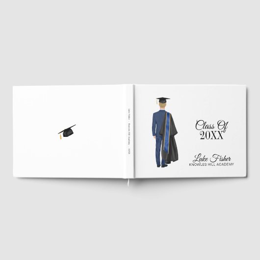 Afstuderen Leavers Party Guest Book Young Man Gastenboek (Volledig)