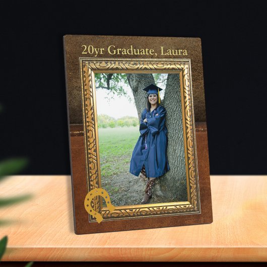 Afstuderen leder van Tan Faux Fotoplaat