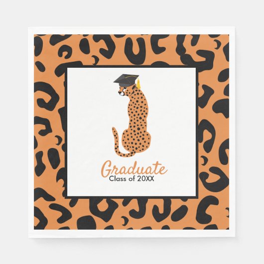 Afstuderen Leopard print Custom Class Jaar Servet (Voorkant)