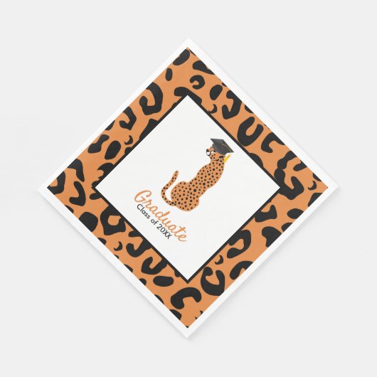 Afstuderen Leopard print Custom Class Jaar Servet (Hoek)