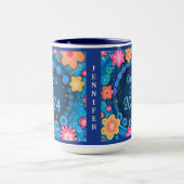 Afstuderen Leuk Bloemen Naam Jaar Girly Inspirivit Mok (Midden)