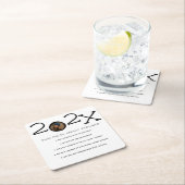 Afstuderen Leuke Feiten Aangepaste Foto Vierkante Kartonnen Onderzetter (Insitu)