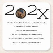 Afstuderen Leuke Feiten Aangepaste Foto Vierkante Kartonnen Onderzetter (Voorkant)