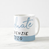 Afstuderen Lichtblauw | Robin Egg Brush Script Koffiemok (Voorkant rechts)