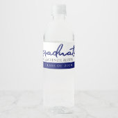 Afstuderen Lichtblauw | Robin Egg Brush Script Waterfles Etiket (Voorkant)