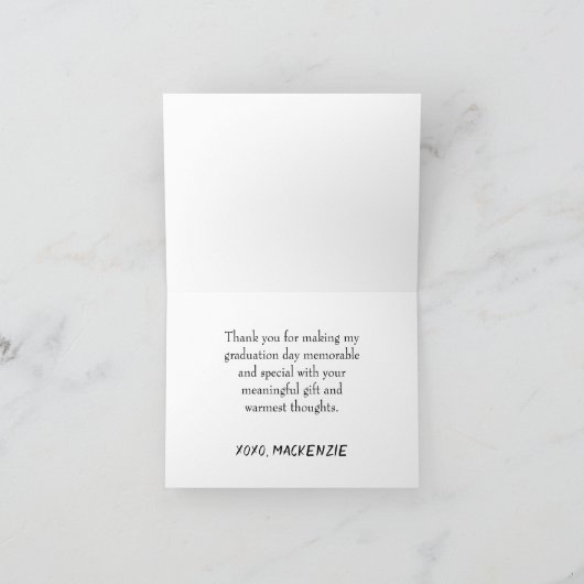 Afstuderen Lichtblauw Script | Robin Egg Brush Bedankkaart (Binnen)