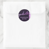 Afstuderen Lichtblauw Script | Robin Egg Brush Ronde Sticker (Tas)