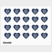 Afstuderen Liefde & Bedankt Navy Blauw & Wit Elega Hart Sticker (Vel)