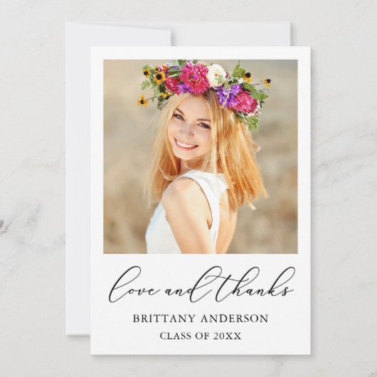 Afstuderen Liefde en Bedankt Calligrafie inkt (Voorkant)