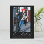 Afstuderen Liefde en Bedankt Calligrafie Inkt Foto (Staand voorkant)