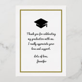 Afstuderen Liefde En Dank Afstudeerhoed Dank Je Folie Uitnodiging (Achterkant)