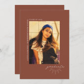 Afstuderen Line Art Terracotta Afstuderen Foto Aankondiging (Voorkant / Achterkant)