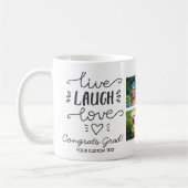 Afstuderen Live Laugh Love Afstuderen Foto Collage Koffiemok (Links)