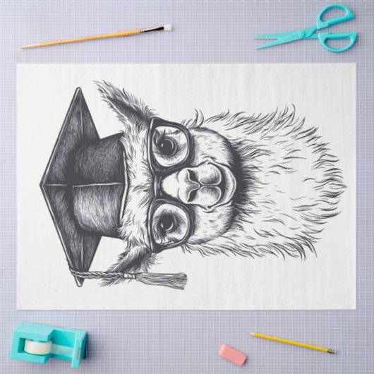 Afstuderen Llama Tissuepapier (Craft)