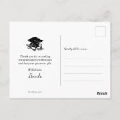 Afstuderen Love & Bedankt Black Script Photo Briefkaart (Achterkant)