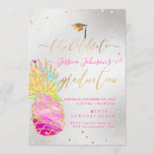 Afstuderen Luau, ananas Glittering, Roze