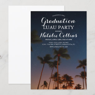 Afstuderen Luau tropische palmboom uitnodiging