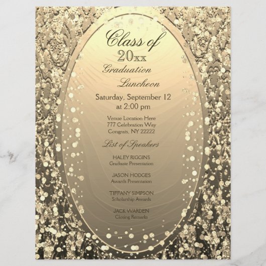 Afstuderen Luncheon Gold Confetti (Voorkant)