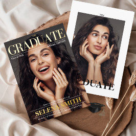 Afstuderen Magazine Hoesje foto uniek Folie Uitnodiging