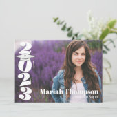 Afstuderen marine simpele foto van 2023 QR-code Kaart (Staand voorkant)