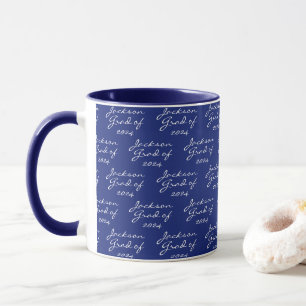 Afstuderen marineblauw gepersonaliseerd Afstudeerd Mok