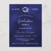 Afstuderen marineblauw wit 2023 uitnodiging briefkaart (Voorkant)