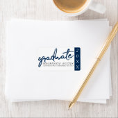 Afstuderen marinescript | Donkerblauwe penseel Kee Etiket (Insitu)