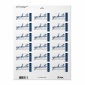 Afstuderen marinescript | Donkerblauwe penseel Kee Etiket (Full Sheet)