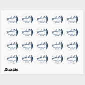 Afstuderen marinescript | Donkerblauwe penseel Kee Ronde Sticker (Vel)